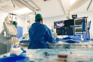 doctor performing a cardiac ablation on patient with arrhythmia